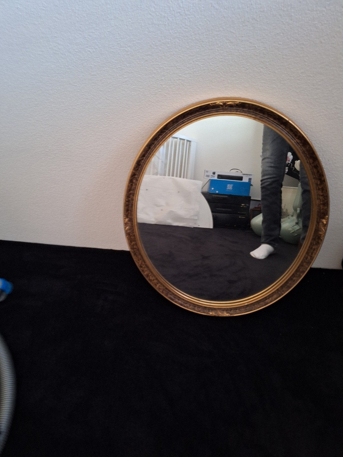 Ovale spiegel met gouden lijst, Ophalen of Verzenden