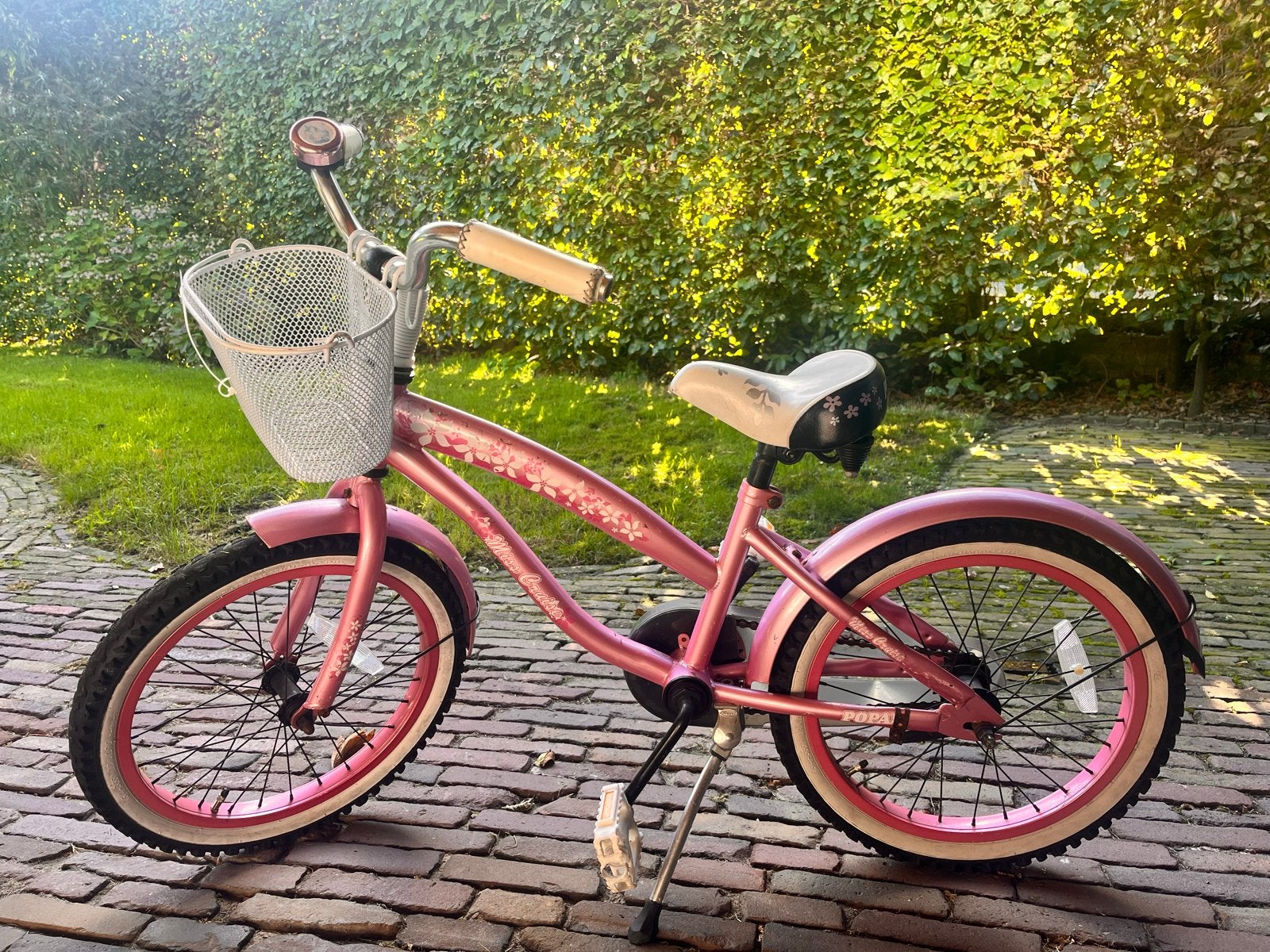 Popal Meisjesfiets Roze 20 inch met Mandje, Ophalen, Gebruikt, Terugtraprem, 20 inch of meer