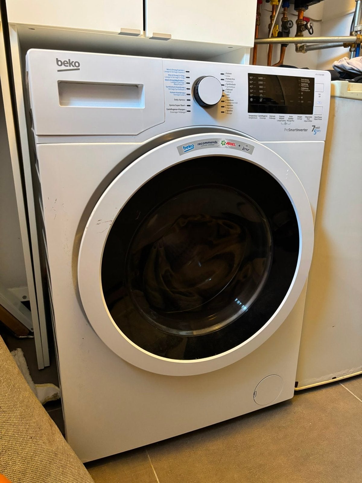 Beko ProSmartInverter 7kg Wasmachine - Zo goed als nieuw, Ophalen, Gebruikt, Voorlader, Kort programma