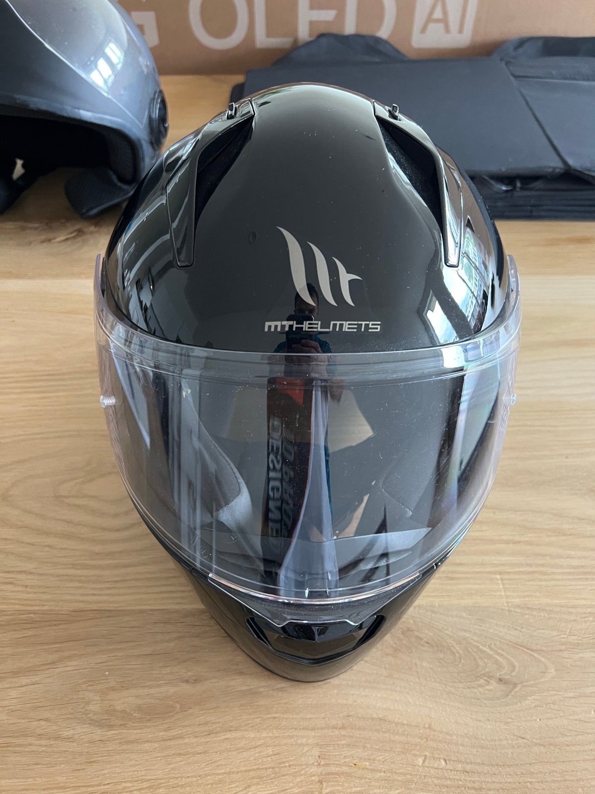 MT Helmets motorhelm - Zwart, Motoren, Ophalen, Tweedehands, Heren