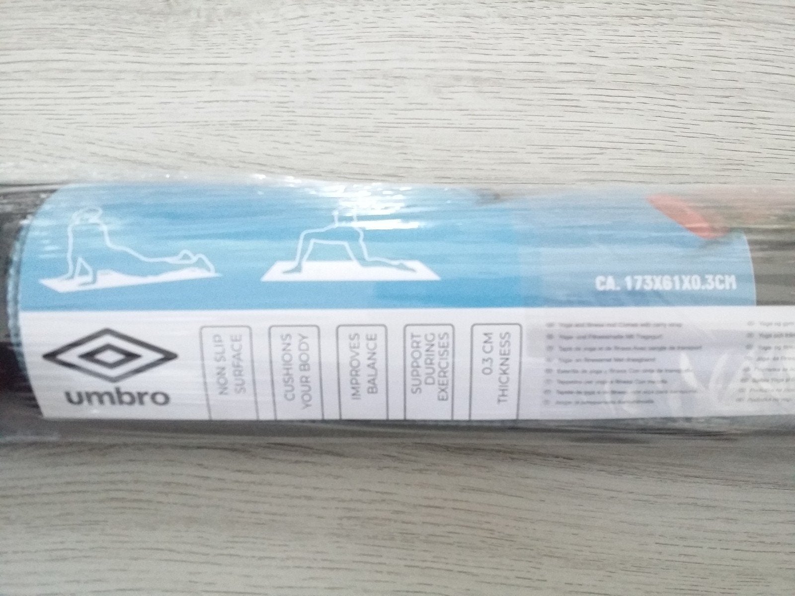 Yogamat/fitnessmat Umbro blauw met draagbanden, Ophalen of Verzenden, Nieuw, Yogamat