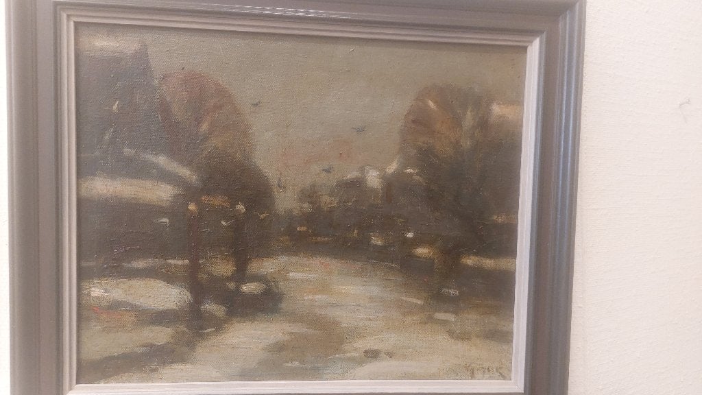 Stadsgezicht Dordrecht, Ophalen, Impressionistisch, Gesigneerd, Olieverf