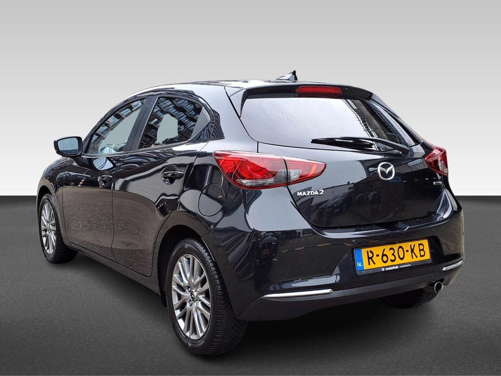 Mazda 2 1.5 SKYACTIV-G 90PK LUXURY NAVI CAMERA HUD LED ECC N, Auto's, Euro 6, 4 cilinders, Zwart, Origineel Nederlands