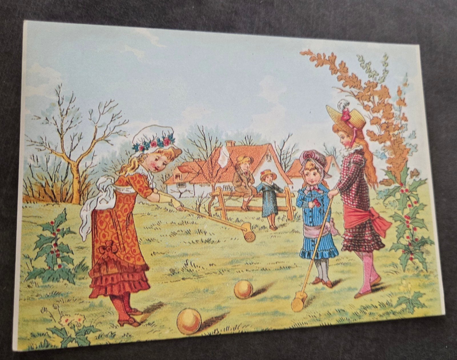 Kinderen spelen croquet, 1905, Verzenden, Ongelopen, Kinderen