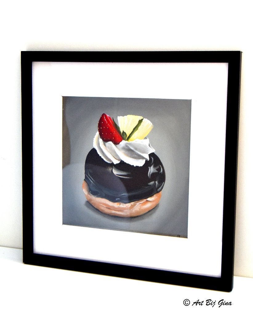 Meesterlijke Moorkop.. lekkere Soes geschilderd op doek, Antiek en Kunst, Acrylverf, Stilleven, Gelimiteerde oplage, Ophalen of Verzenden