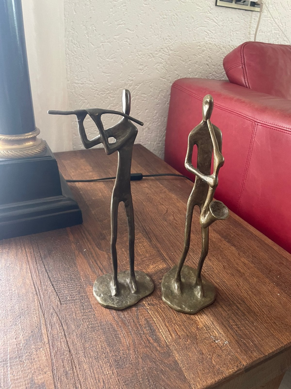 Bronsen muziekanten circa 28 cm, Ophalen of Verzenden, 20 - 50 cm, Beeld, Abstract