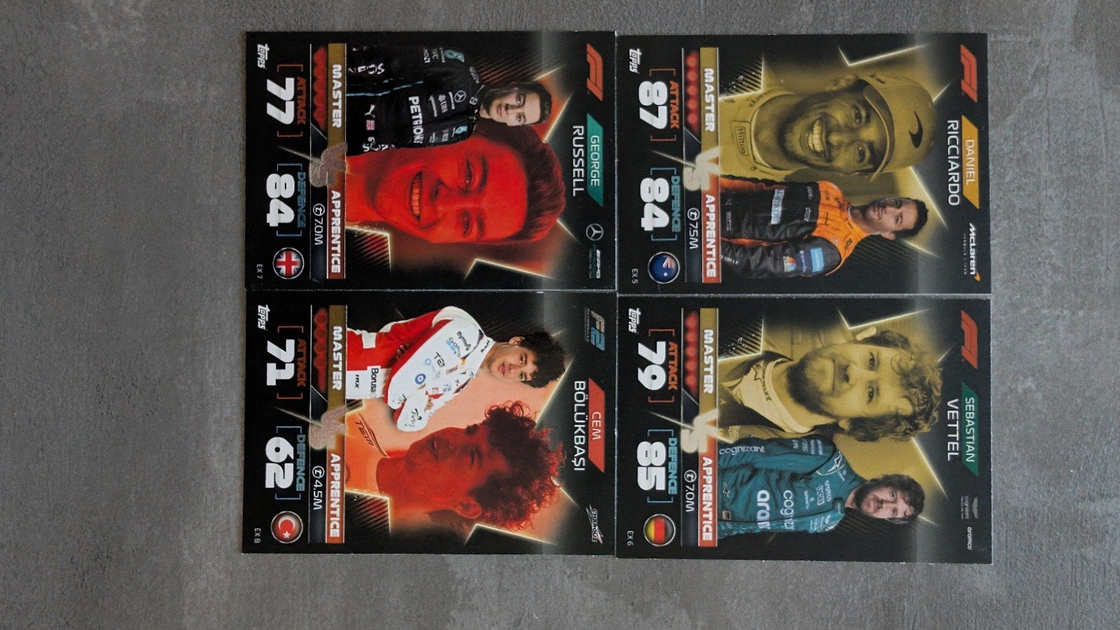 Topps Turbo Attax F1 2022 - complete EX5 t/m EX8 set, Hobby en Vrije tijd, Stickers en Plaatjes, Ophalen of Verzenden, Zo goed als nieuw