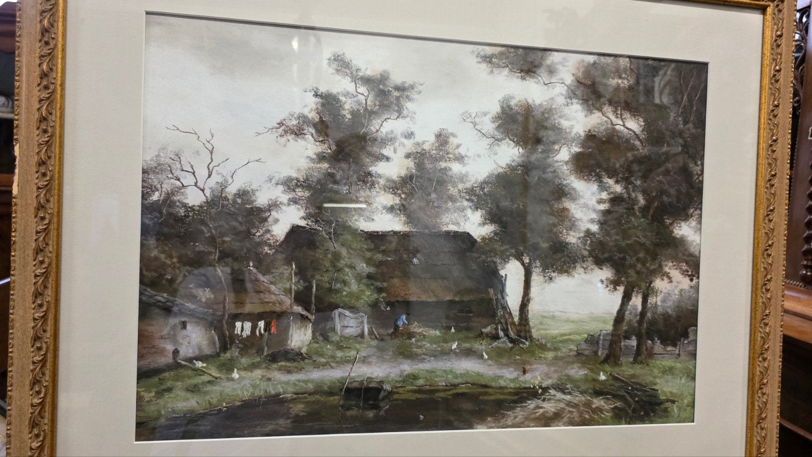 grote antieke aquarel H.J Duiveman, Ophalen