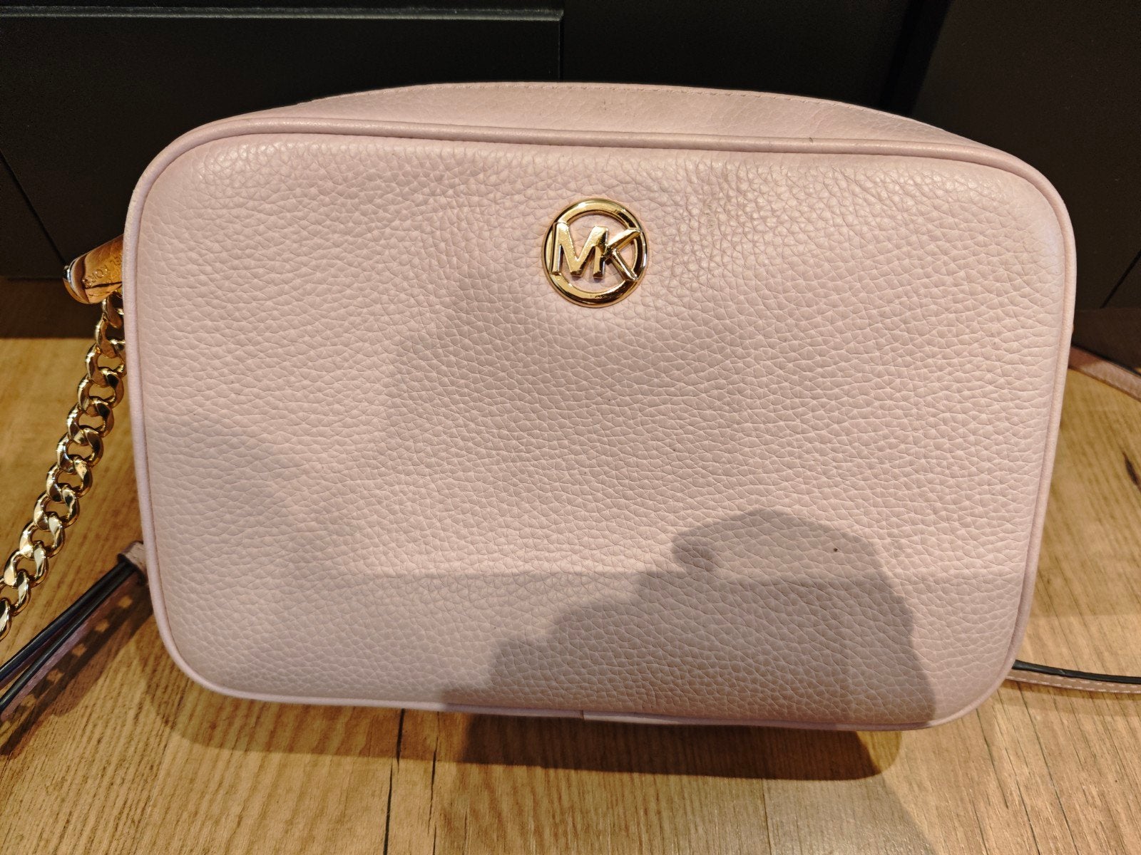 Michael Kors Schoudertasje Roze Leer, Verzenden, Gebruikt, Roze, Schoudertasje