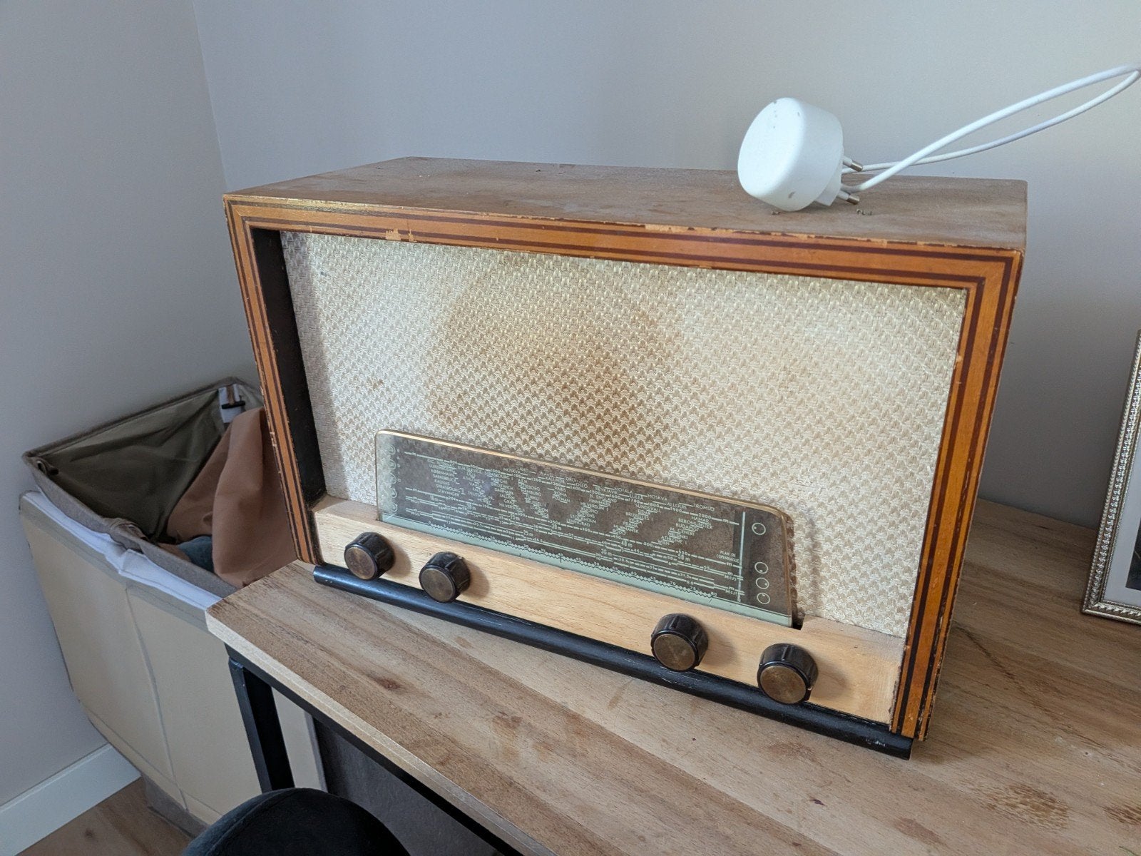 Retro Philips radio met Google Home Mini speaker, Ophalen, Gebruikt, Radio