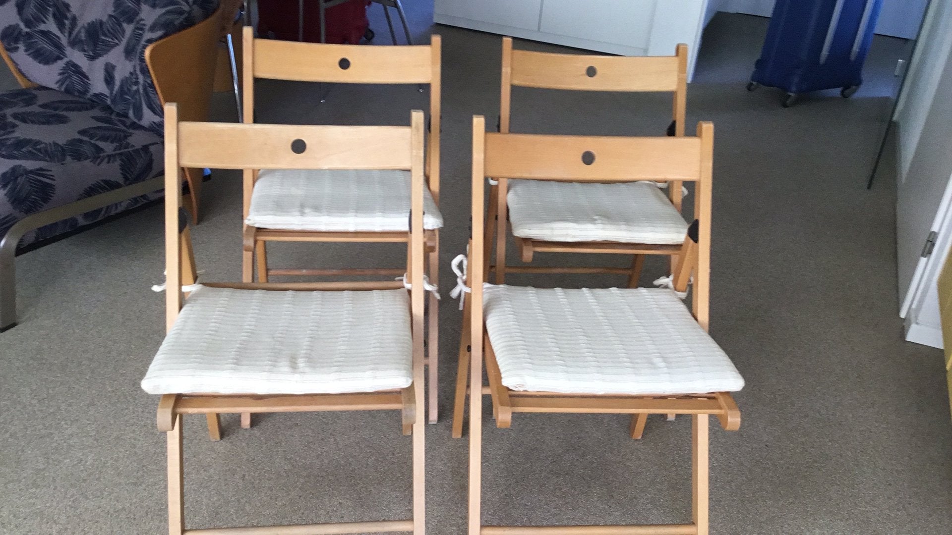 4 Ikea klapstoeltjes, Ophalen, Gebruikt, Bruin, Vier