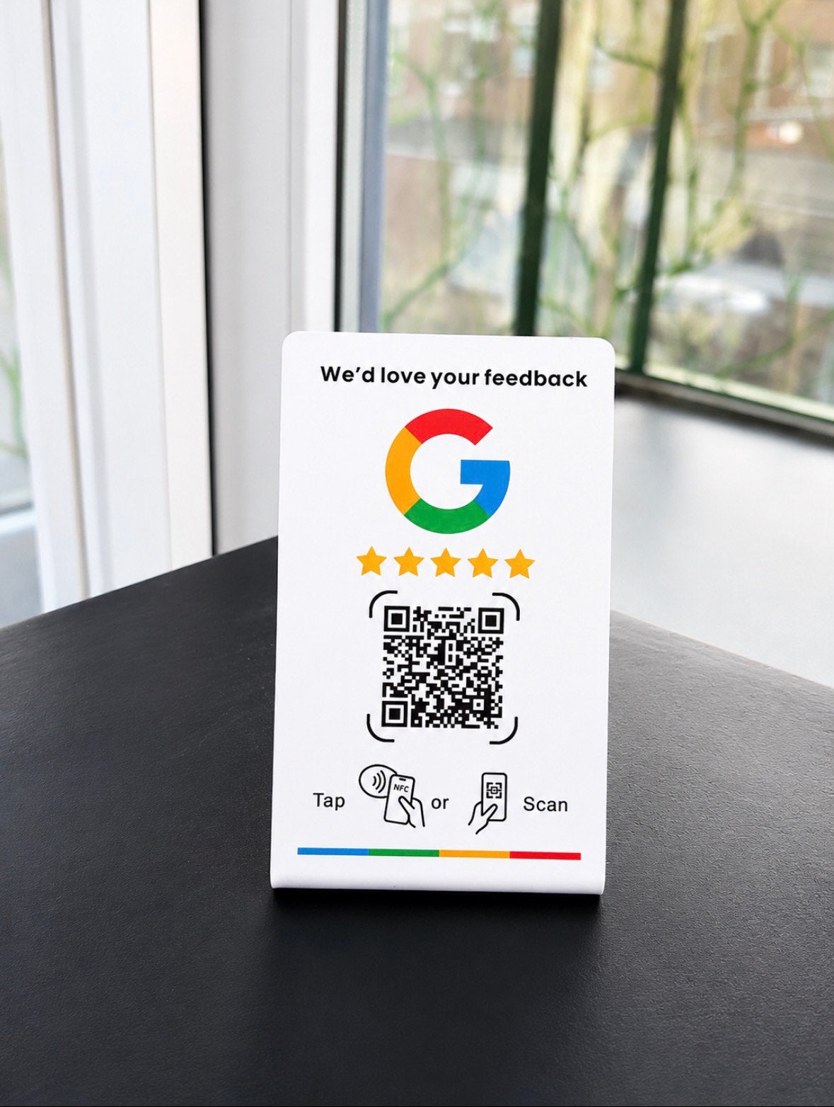 NFC + QR GOOGLE Review Display I Gratis Voorgeprogrammeerd, Ophalen of Verzenden, Nieuw, Reclamebord