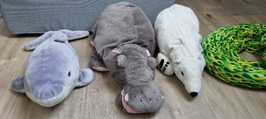 2 grotere en 35 kleinere dierenknuffels, Ophalen of Verzenden, Zo goed als nieuw, Overige typen