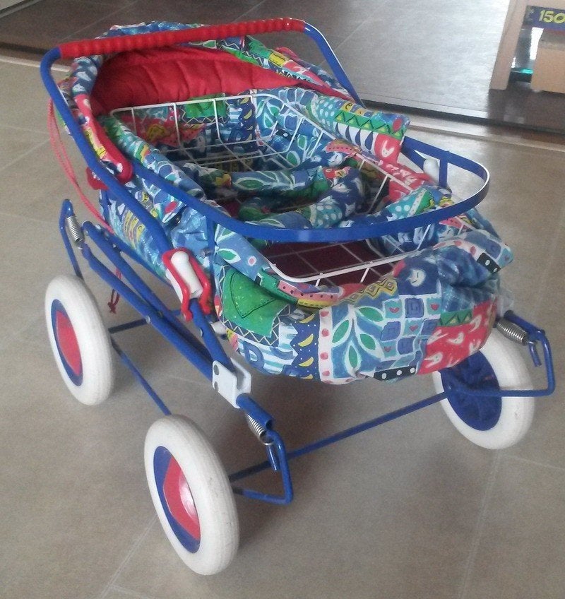 Poppenwagen/reiswieg voor babypop, opvouwbaar, vering, Kinderen en Baby's, Speelgoed | Poppen, Ophalen