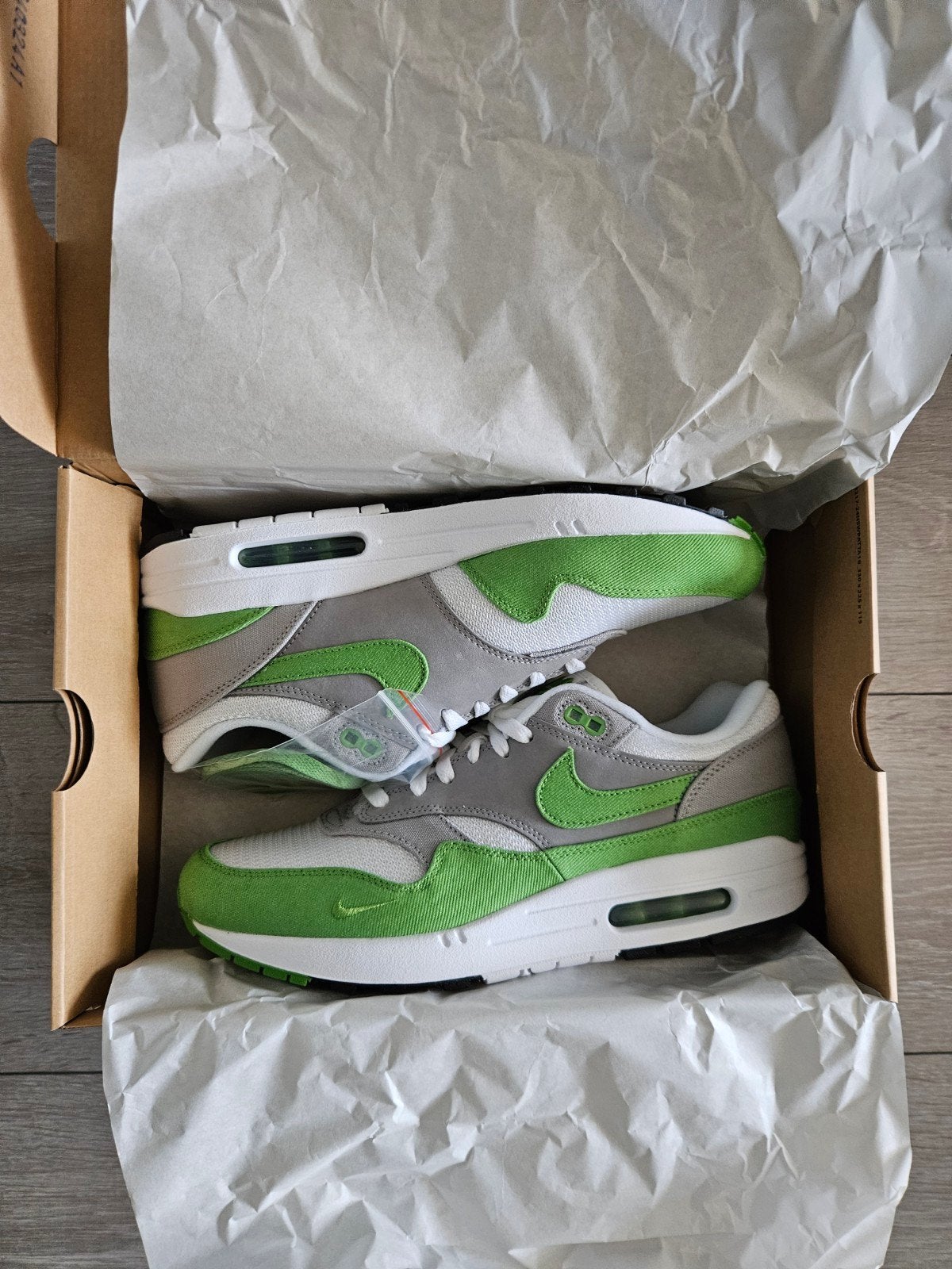 Nike Air Max 1 Patta Chlorophyll (US 10.5 / EU 44.5), Overige kleuren, Verzenden, Nike, Nieuw