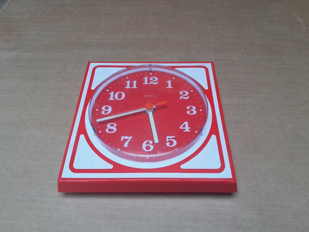 vintage oranje keukenklok jaren 70, Ophalen of Verzenden