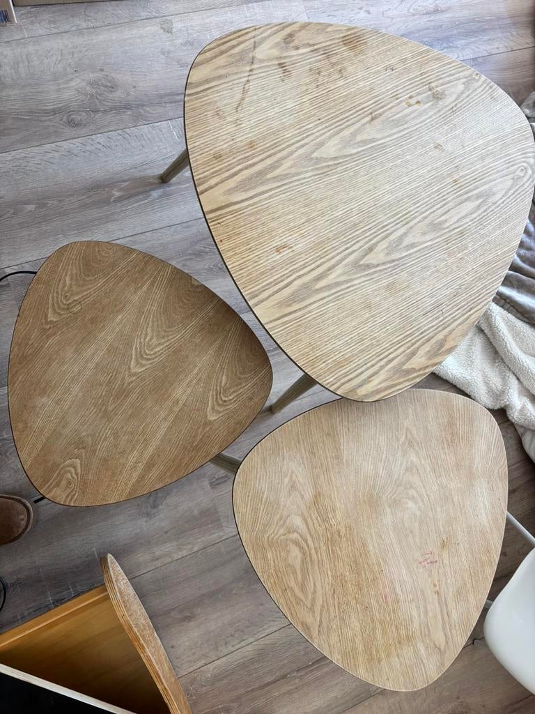 Organische vorm salontafels opknappers, Ophalen, Zo goed als nieuw, 50 tot 100 cm, Minder dan 50 cm