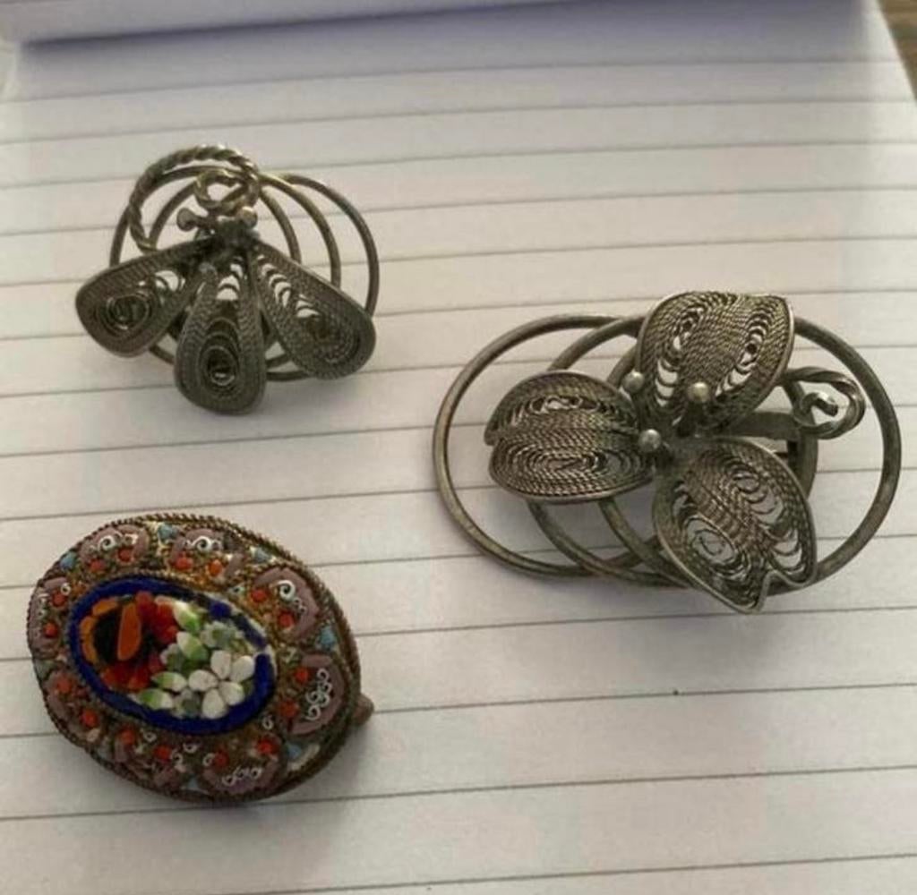 Antieke broches, Ophalen of Verzenden, Zo goed als nieuw, Zilver, Overige materialen