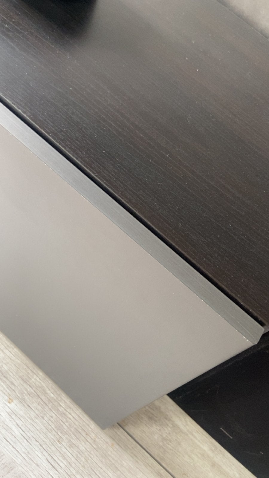 IKEA Besta TV-meubel zwartbruin met metallic grijs, 180 cm, Ophalen, Gebruikt, 150 tot 200 cm