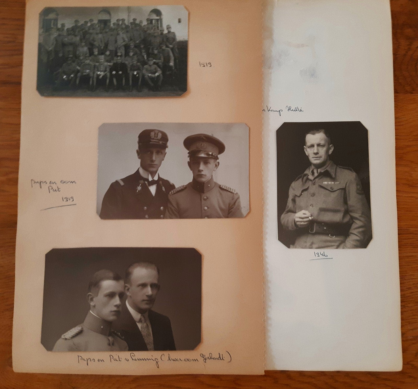 6 Foto's Militair links WOII en WOI., Ophalen of Verzenden, Nederland, Foto of Poster