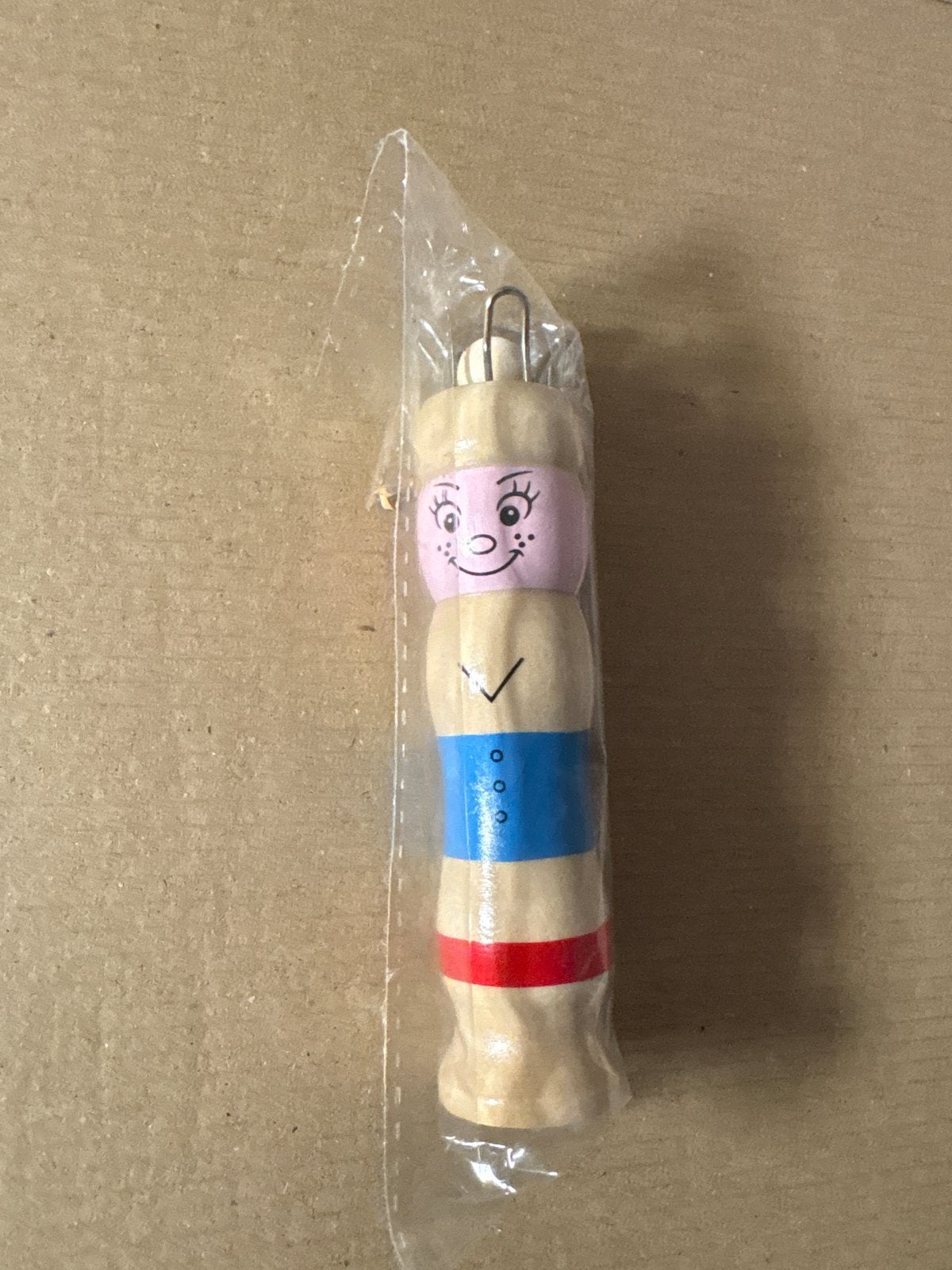 Houten Punnikpopje blauw - Knutselset voor Kinderen, Onbkend, Overige thema's, Onbekend, Nieuw