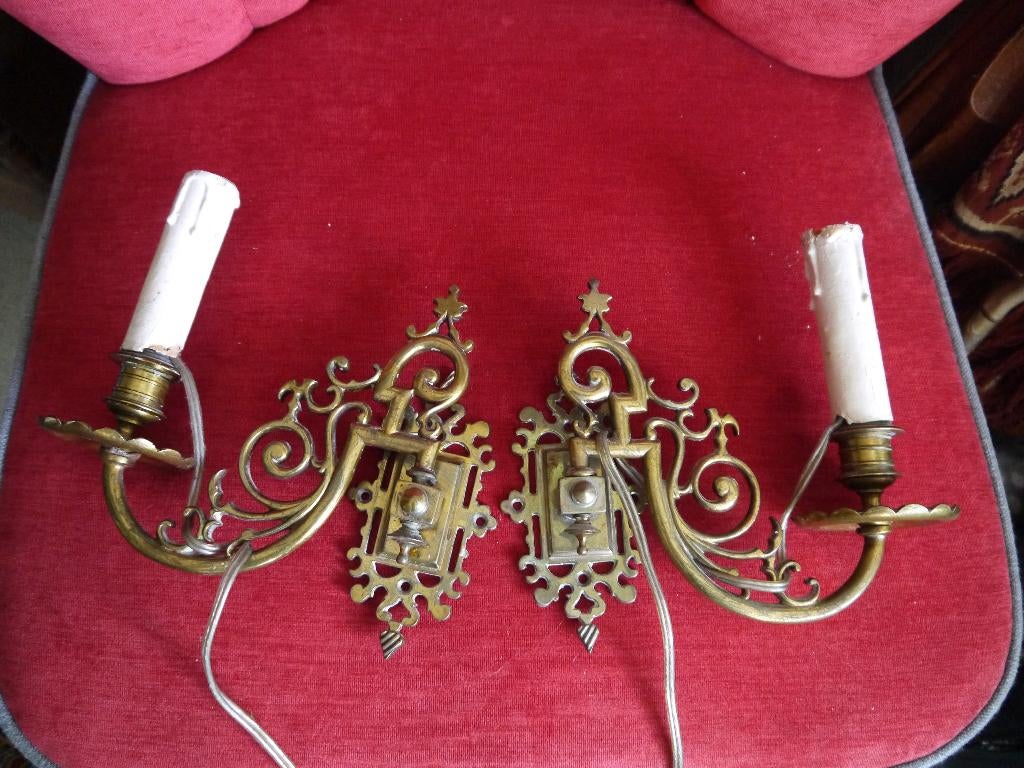 2 koperen wandlampen, Ophalen of Verzenden