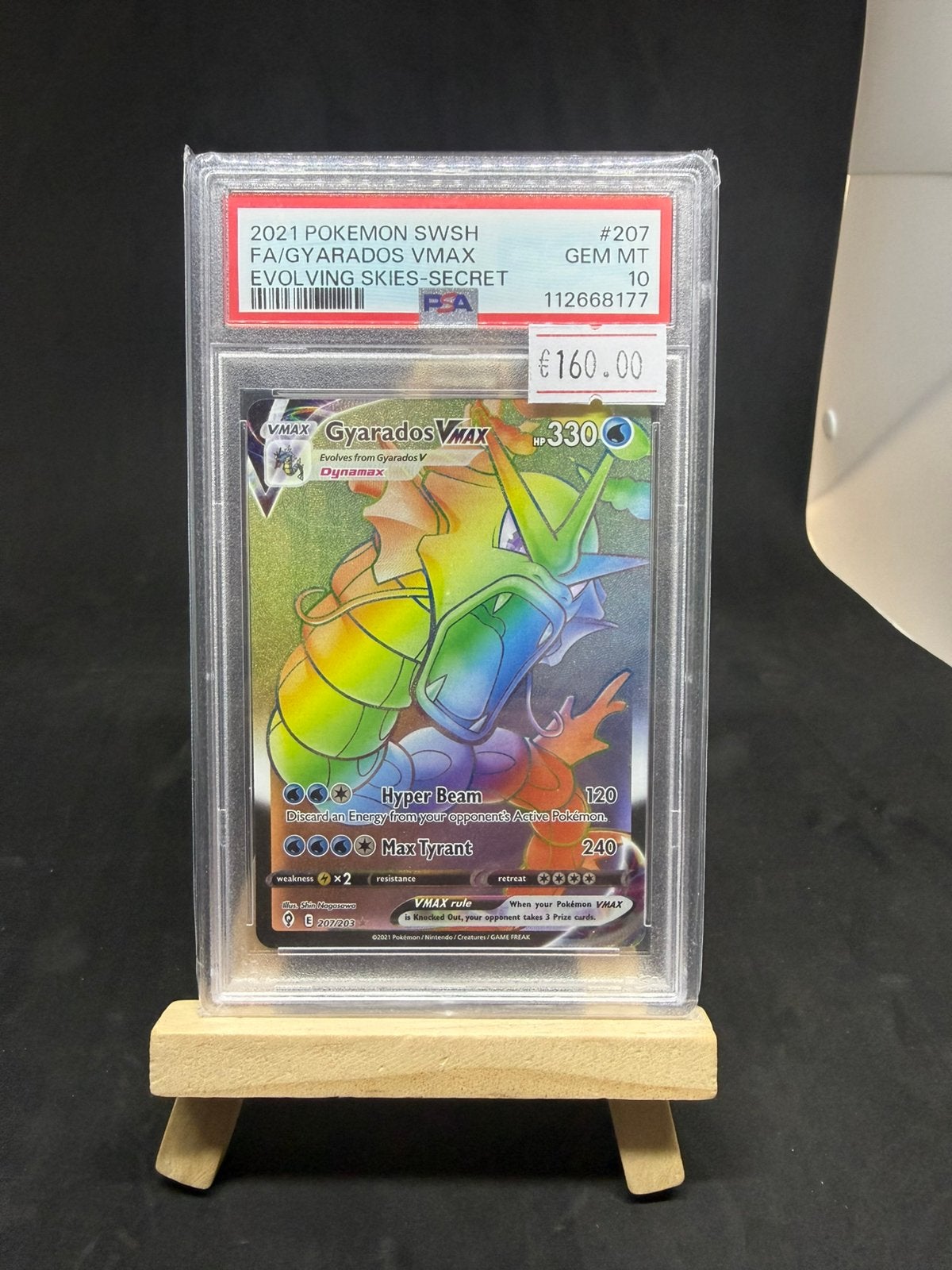 Gyarados vmax 207/203 psa 10, Ophalen of Verzenden, Zo goed als nieuw