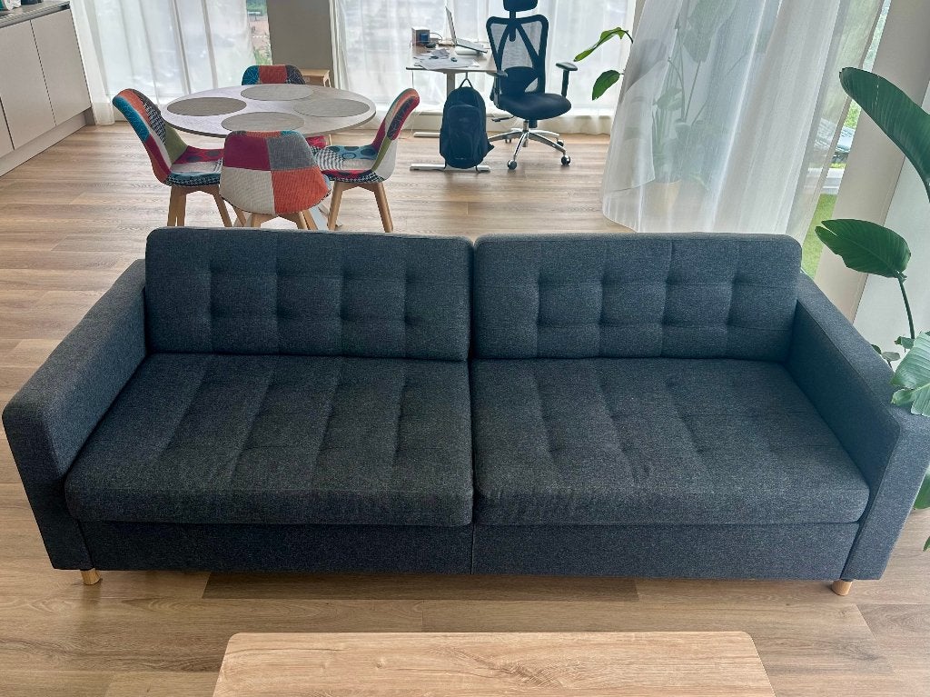 Comfortabele donkergrijze slaapbank, Ophalen, Modern, Scandinavisch, Driepersoons, 75 tot 100 cm