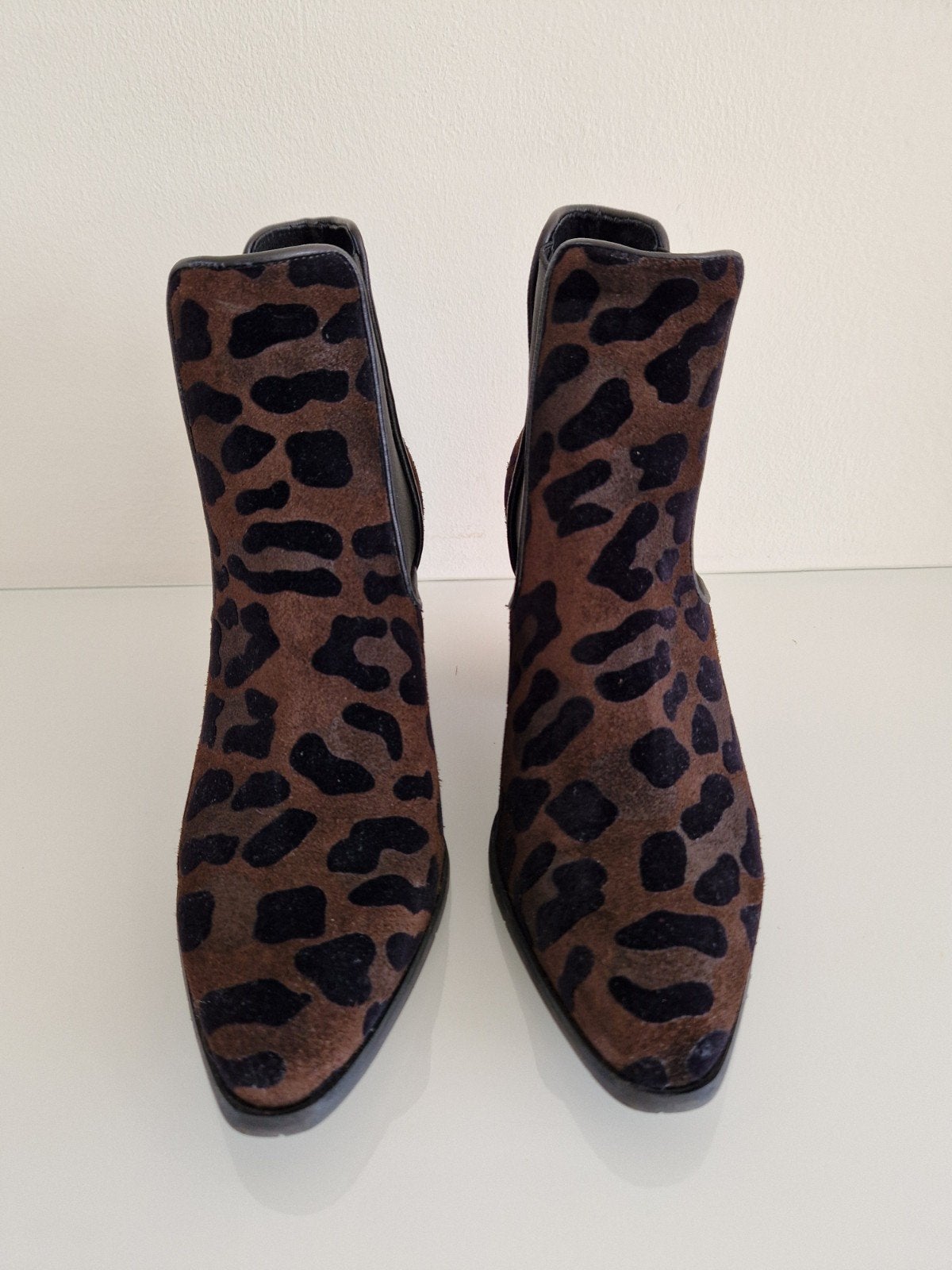 Super leuke laarsjes LINA LOCCHI panterprint mt 40 als nieuw, Bruin, Lage of Enkellaarzen, LINA LOCCHI, Ophalen of Verzenden