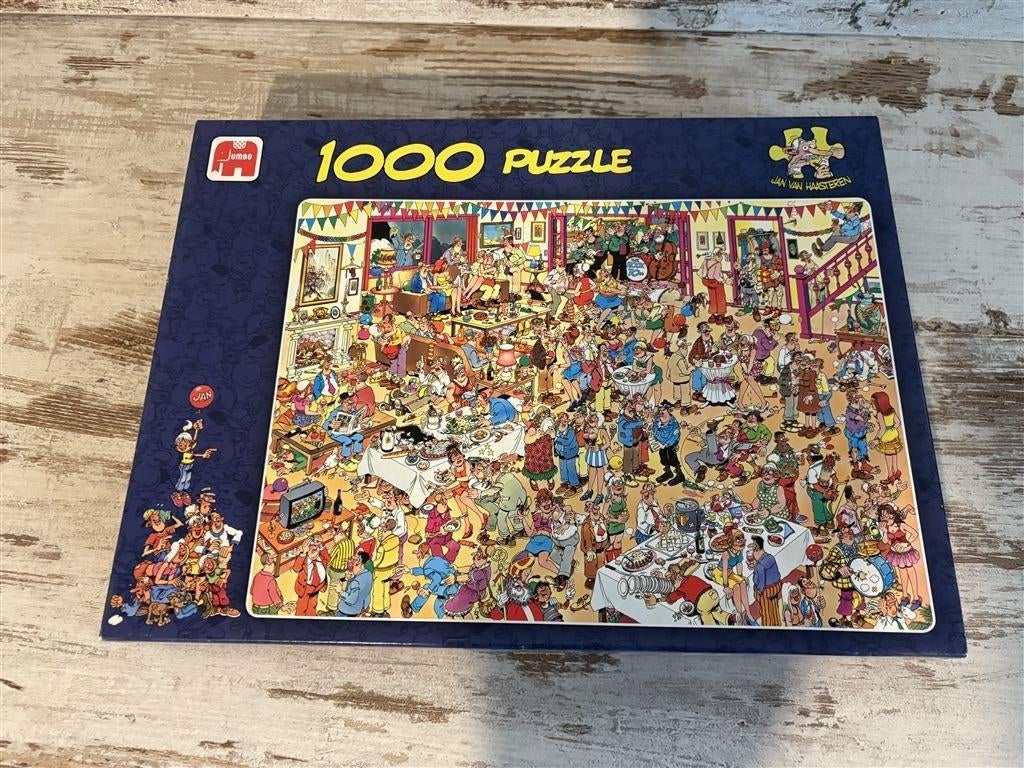 Jan van Haasteren - fijne verjaardag - 1000 stuks - s2073, Hobby en Vrije tijd, Denksport en Puzzels, Ophalen of Verzenden, 500 t/m 1500 stukjes
