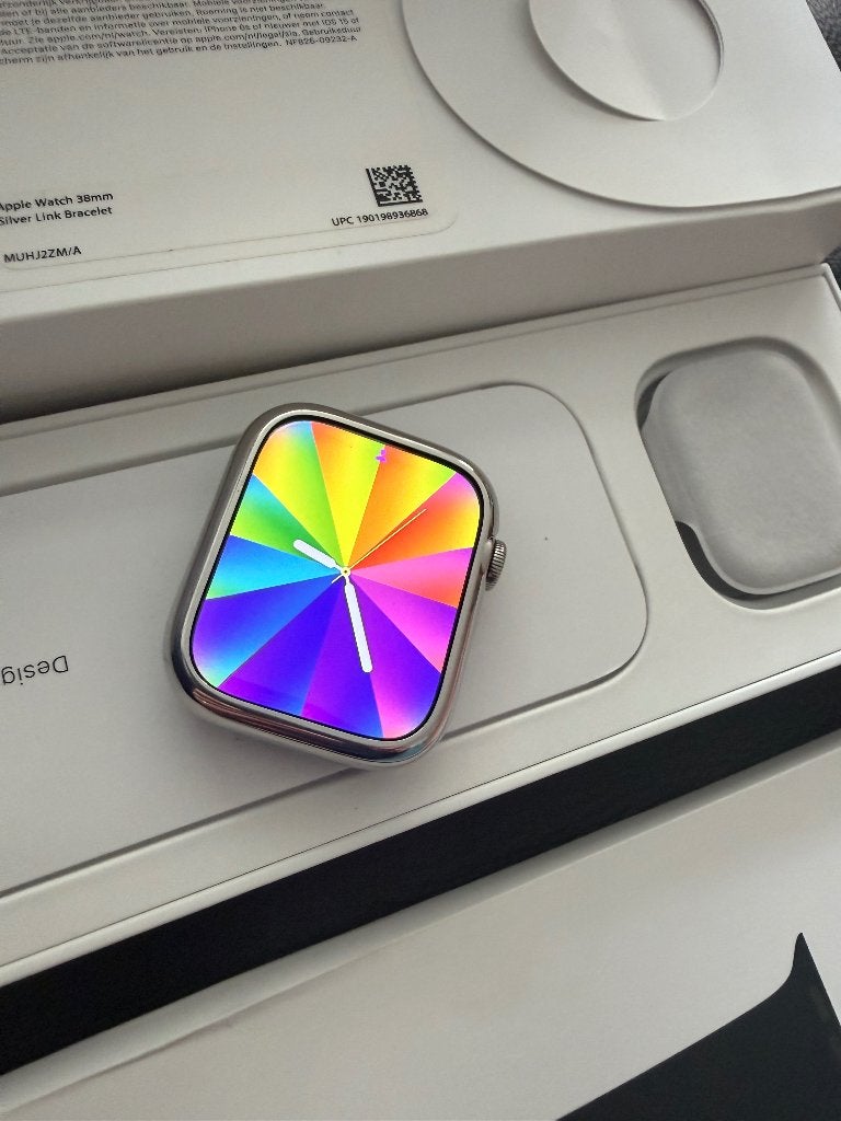 Stainless steel Apple Watch 7, Silver 45 mm GPS + Cellular, Ophalen, Apple Watch ⌚️, IOS, Zo goed als nieuw