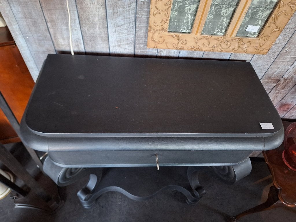 Antieke zwarte sidetable met lade, Ophalen, Gebruikt, 50 tot 100 cm, Klassiek, Antiek