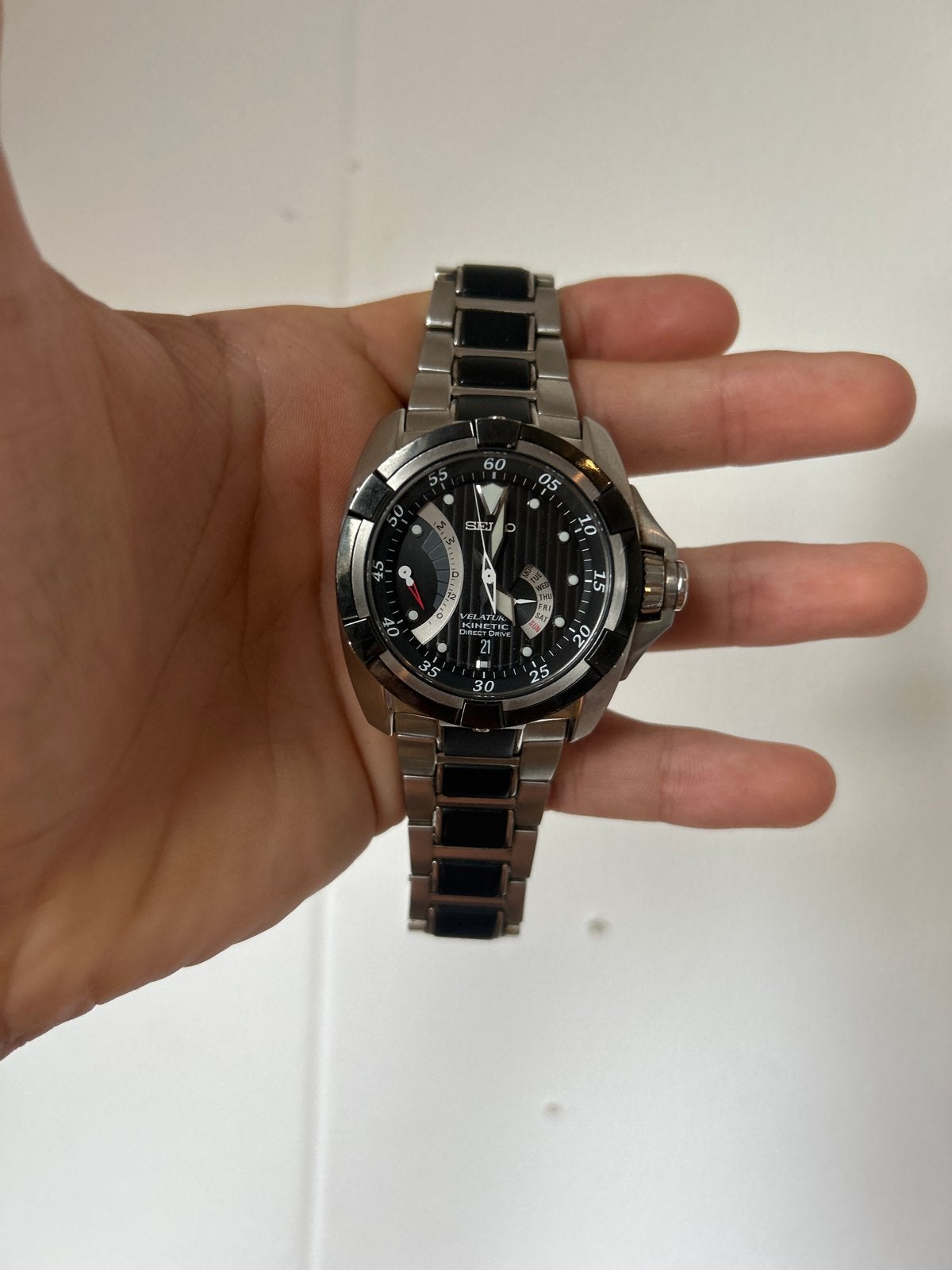 Seiko Velatura Kinetic Direct Drive Herenhorloge, Seiko, Gebruikt, Staal, Polshorloge
