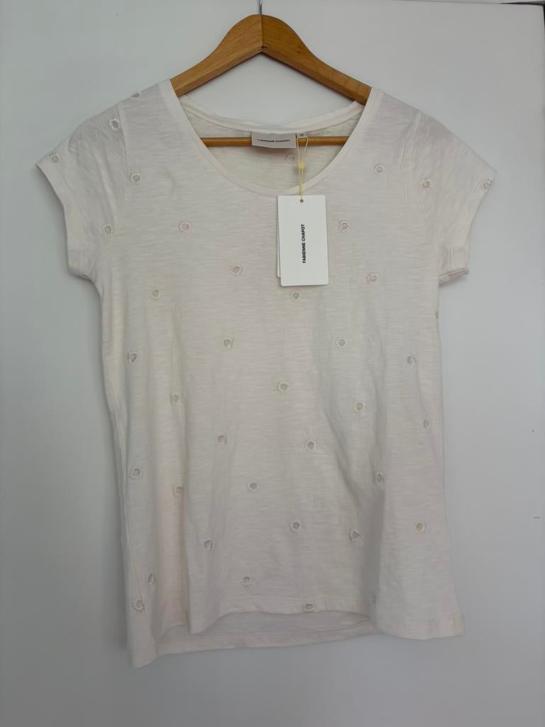 Tshirt fabienne chapot xs, Verzenden, Wit, Zo goed als nieuw, Korte mouw