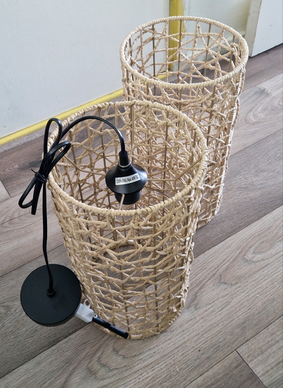 2x Rotan hanglampen / Two Beautiful Rattan Pendant Lamps, Ophalen, Overige materialen, Minder dan 50 cm, Bohemian, Scandinavisch, Natuurlijk