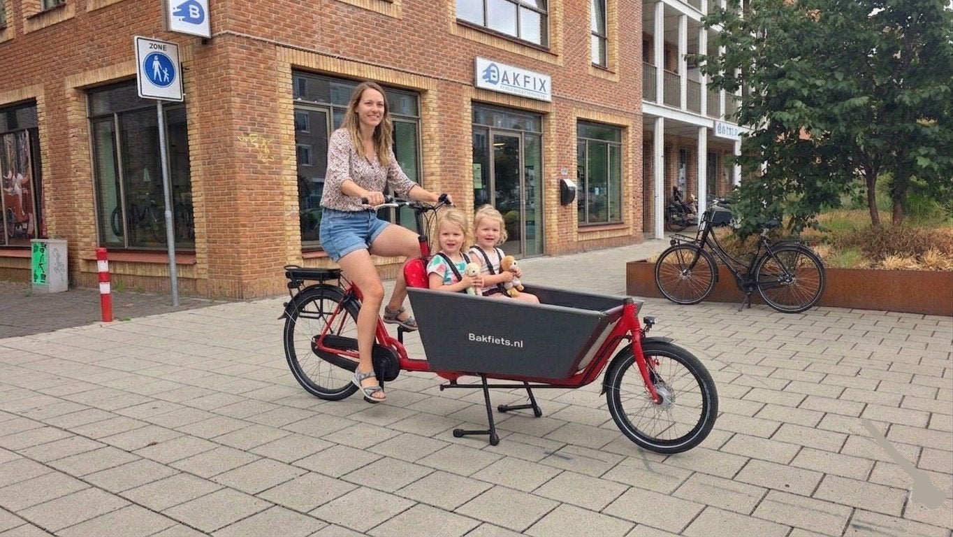 Niet elektrische Bakfiets(.)nl lang met Regentent - Niet Ele, 4 kinderen of meer, Info@bakfiets.nl, Ophalen of Verzenden, Zo goed als nieuw