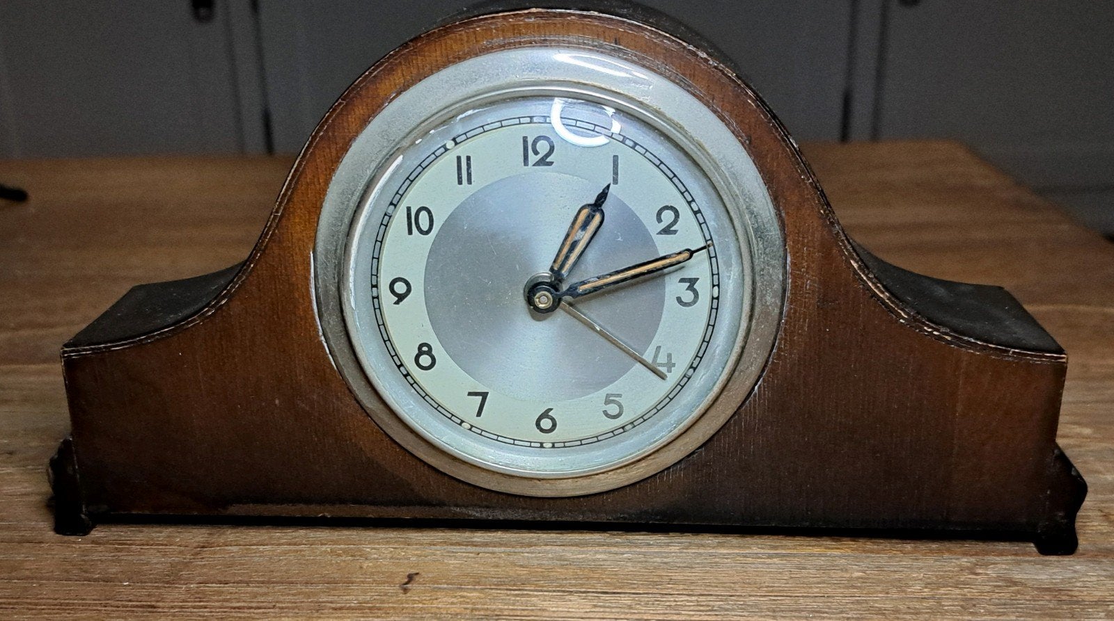Antieke houten schoorsteenmantelklok, Ophalen of Verzenden