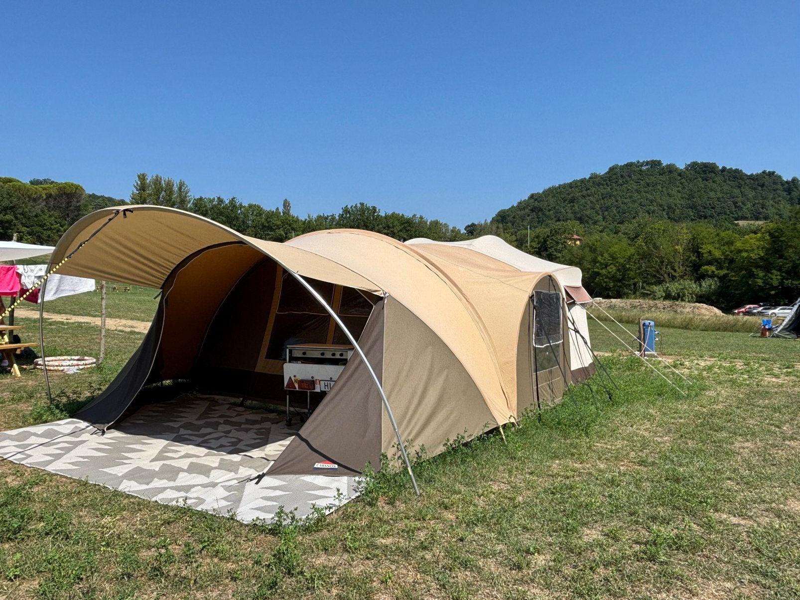 Vouwwagen cabanon neptune, zeer compleet!, Ophalen, Beige, Cabanon, Aanwezig