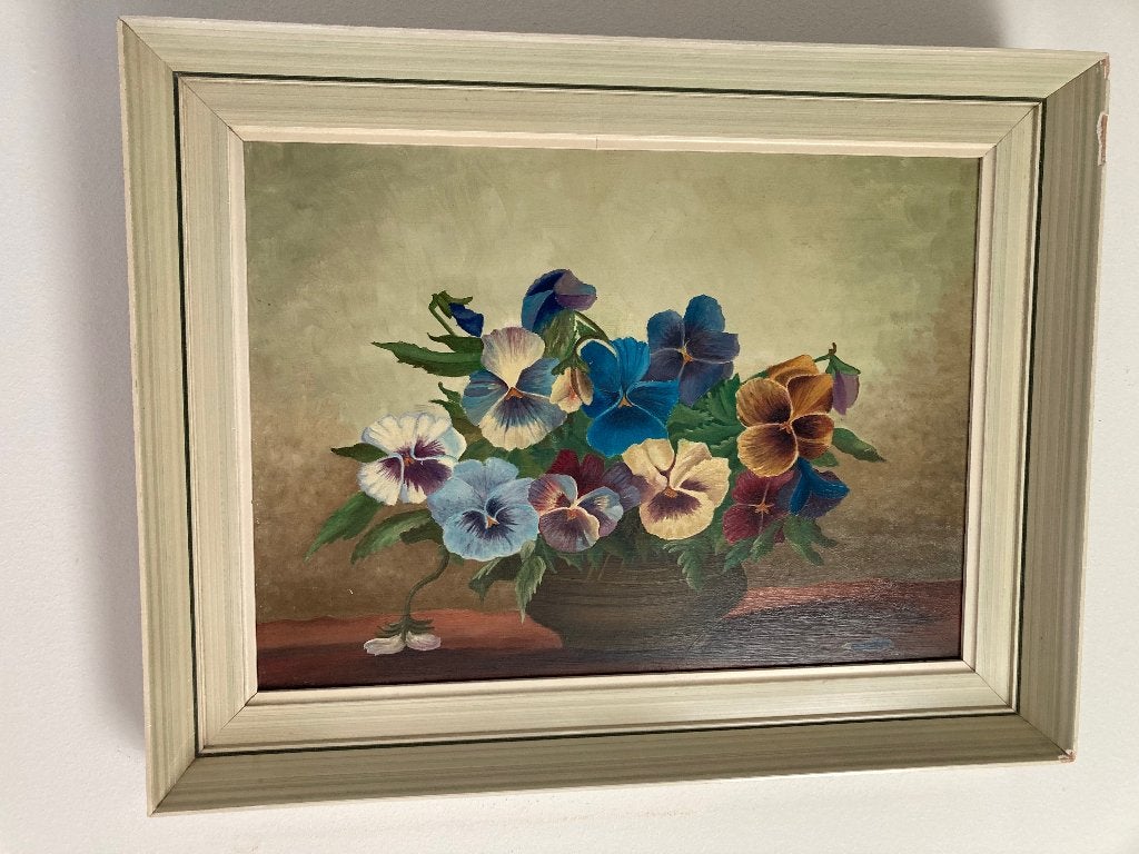 Piet in t Hout olieverfschilderij  Viooltjes, Ophalen