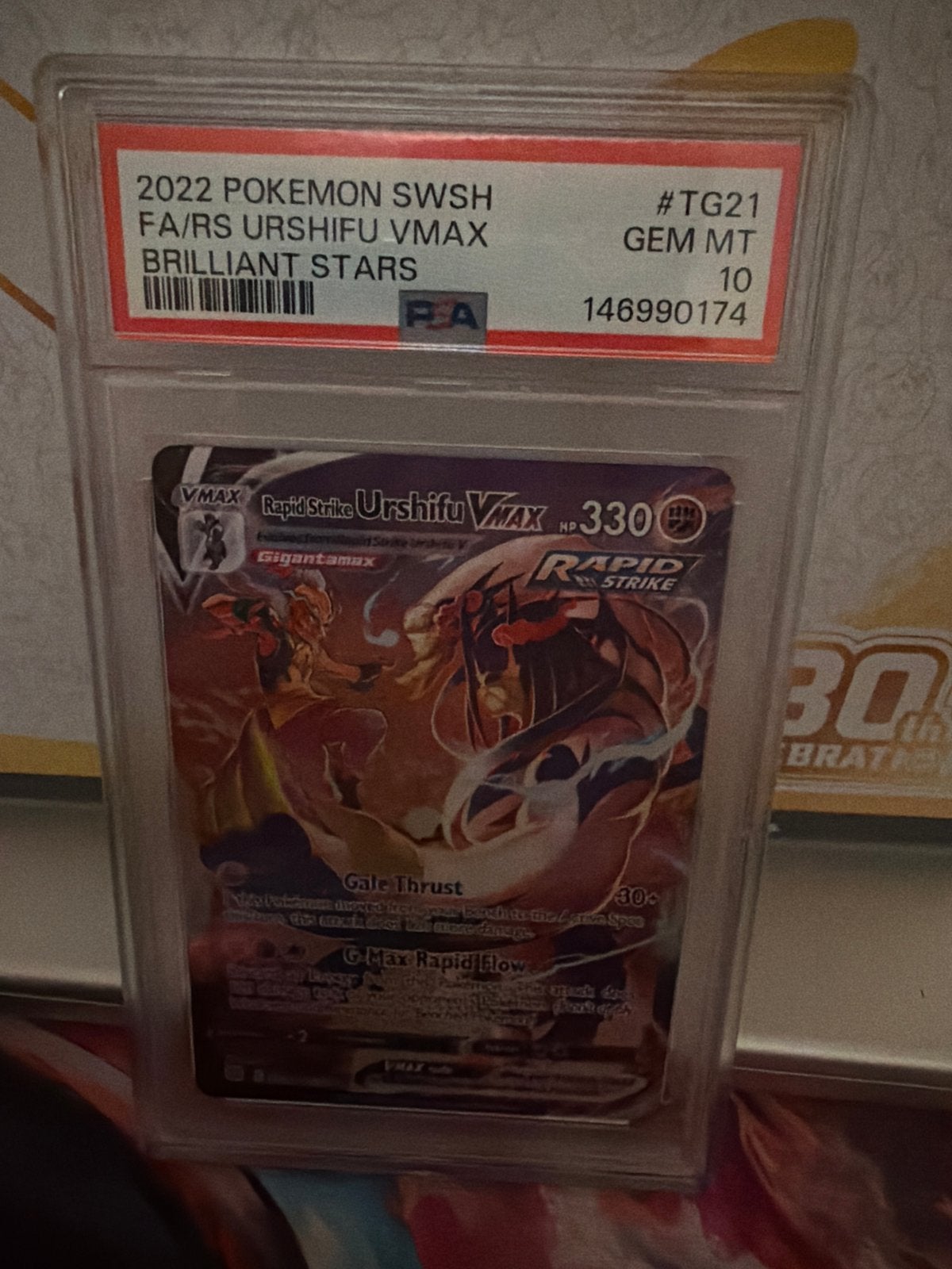 PSA 10 Urshifu VMAX Rapid Strike TG21 Brilliant Stars, Ophalen, Nieuw, Losse kaart
