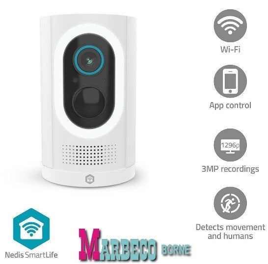 SmartLife buitencamera, Accu, Wi-Fi, Spotlight, 3MP Full HD, Ophalen of Verzenden, Nieuw, Overige merken