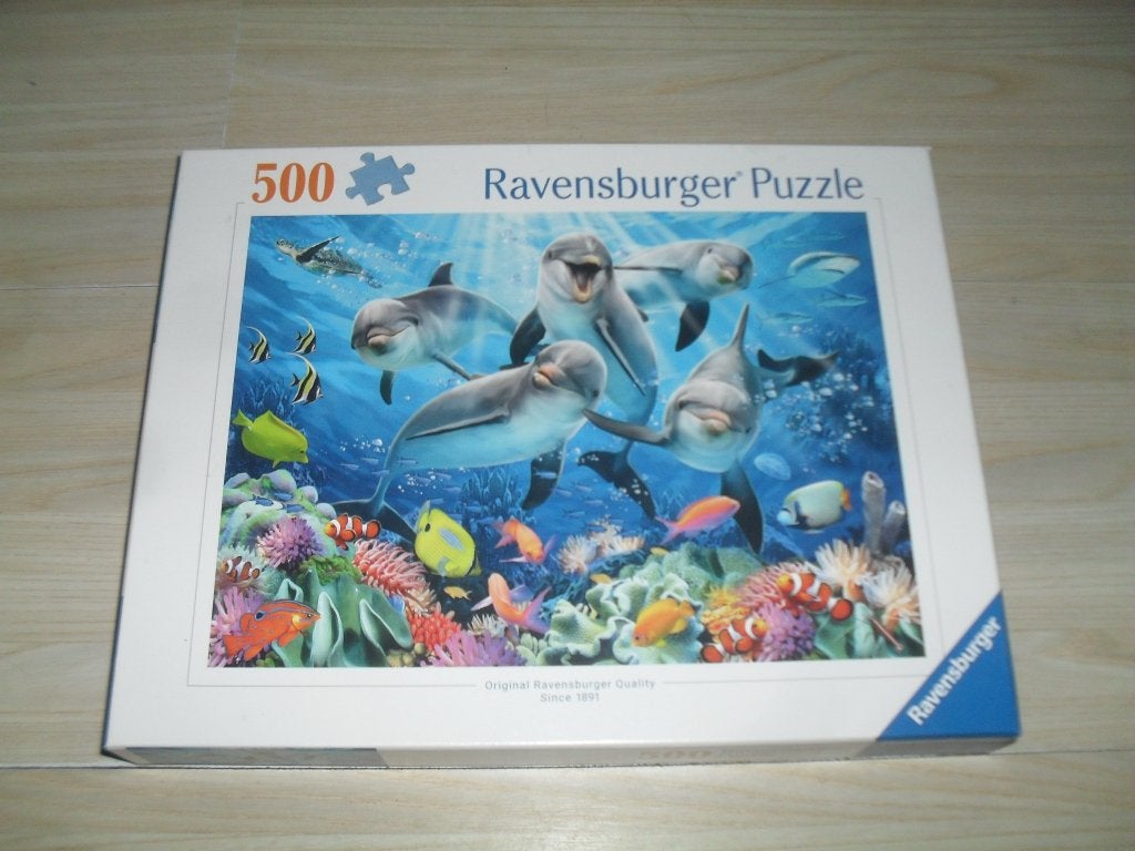 Dolfijnen in het koraalrif puzzle 500 stukjes, Ophalen, 500 t/m 1500 stukjes, Zo goed als nieuw, Legpuzzel