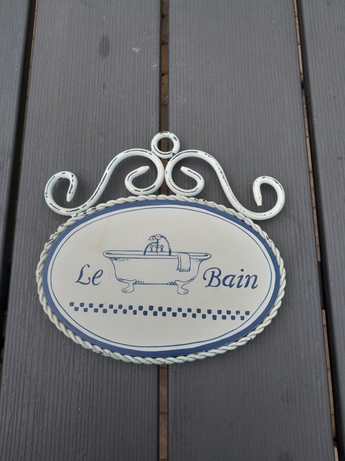Decoratief 'Le Bain' bordje voor badkamer, Ophalen, Gebruikt