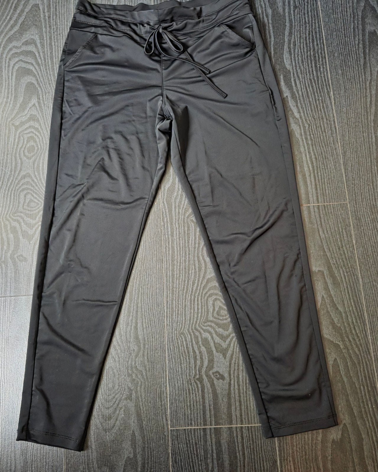 Zwarte travelerstofbroek met trekkoord, 12.NAIZ, Zwart, Maat 46/48 (XL) of groter, Ophalen of Verzenden