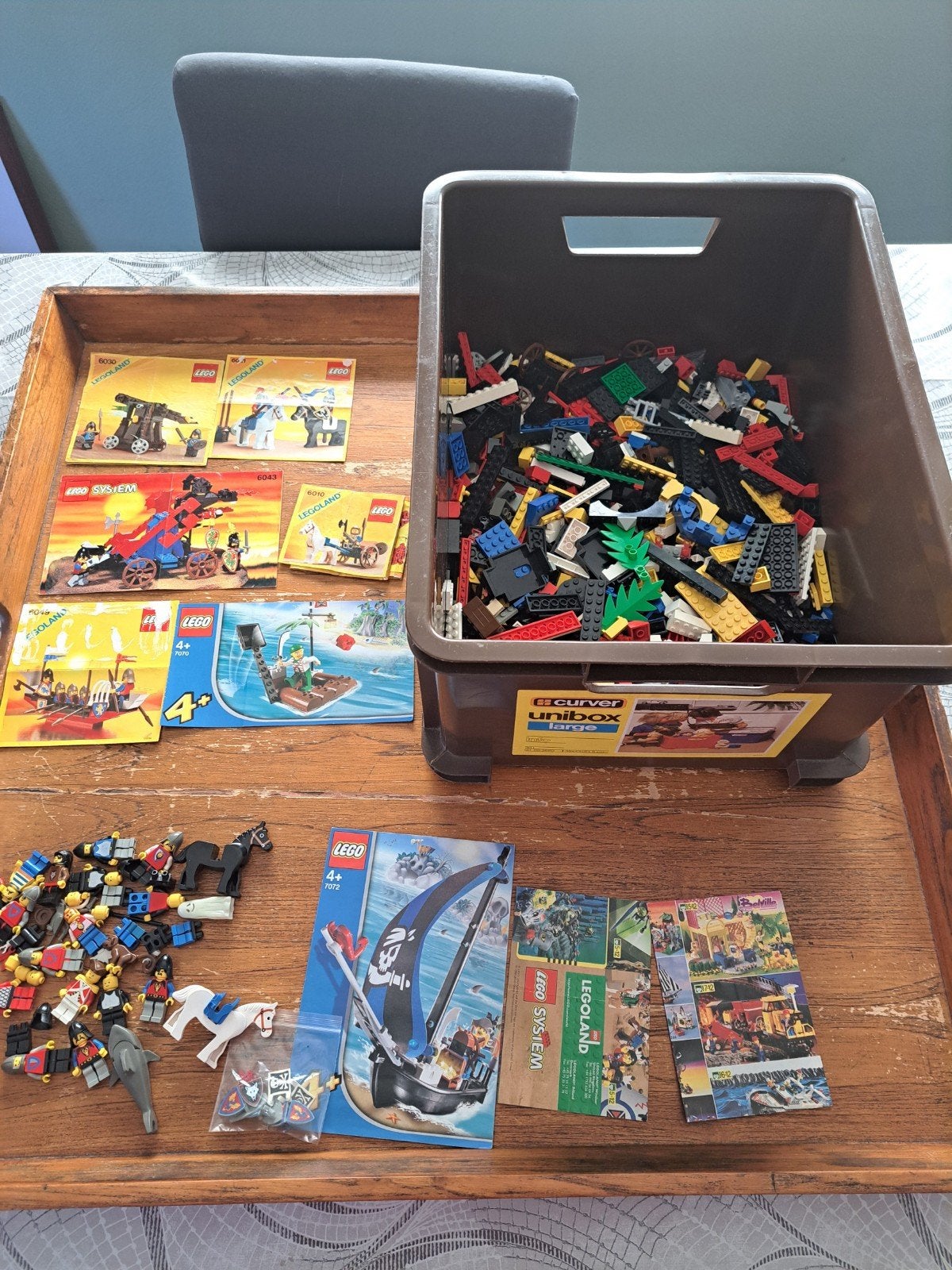 Grote partij LEGO ridders en piraten met instructieboekjes, Gebruikt, Lego, Inclusief minifiguren, Pirates