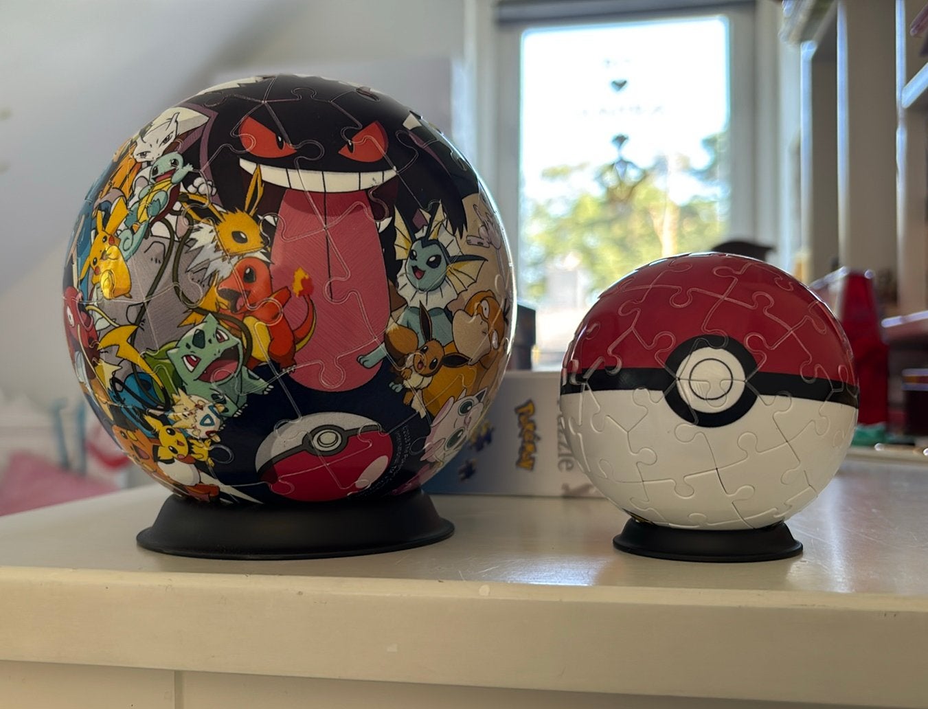2 pokémon 3D puzzels + bal, Ophalen of Verzenden, Meer dan 50 stukjes, Zo goed als nieuw, 6 jaar of ouder