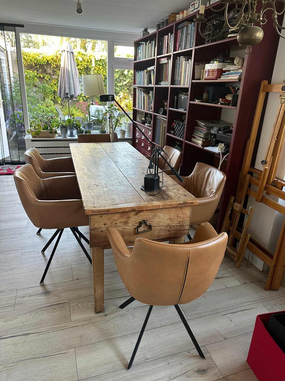 Tafelset met 6 stoelen, Ophalen, 50 tot 100 cm, Zo goed als nieuw, Vijf personen of meer