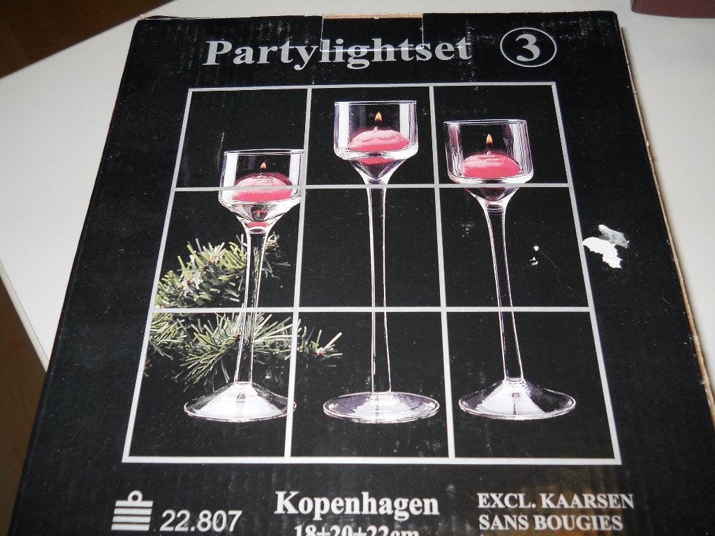 partylightset bestaat uit 3 kandelaars, Ophalen, Nieuw, Glas, Kandelaar