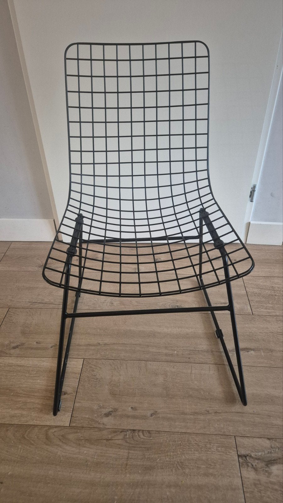 Zwarte metalen draadstoel HK Living, Huis en Inrichting, Ophalen, Zwart, Zo goed als nieuw, Metaal