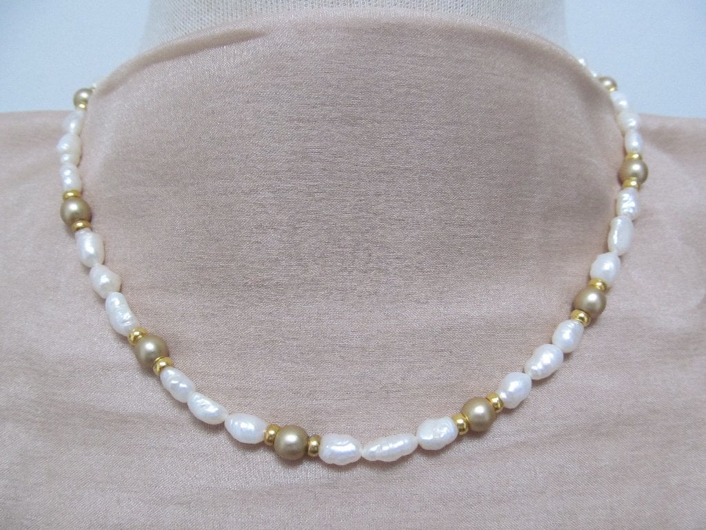 Ketting met zoetwaterparels, Ophalen of Verzenden, Nieuw, Overige materialen, Verstelbaar